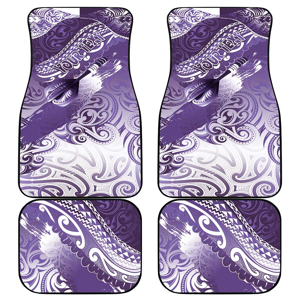 Personalised New Zealand Aotearoa Darts Masters Car Mats Maori Art Tattoo with Tribal Dart Symbol Purple LT03 - Polynesian Pride
