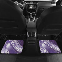 Personalised New Zealand Aotearoa Darts Masters Car Mats Maori Art Tattoo with Tribal Dart Symbol Purple LT03 Set 2pcs - Back Purple - Polynesian Pride
