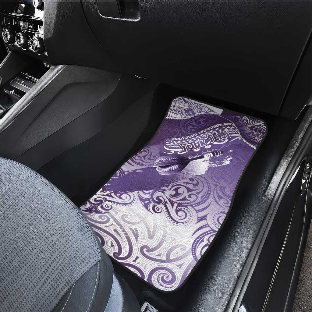 Personalised New Zealand Aotearoa Darts Masters Car Mats Maori Art Tattoo with Tribal Dart Symbol Purple LT03 - Polynesian Pride