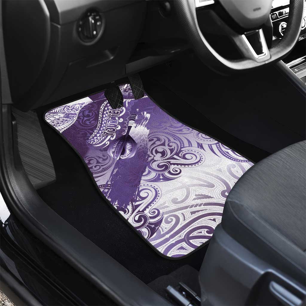 Personalised New Zealand Aotearoa Darts Masters Car Mats Maori Art Tattoo with Tribal Dart Symbol Purple LT03 - Polynesian Pride