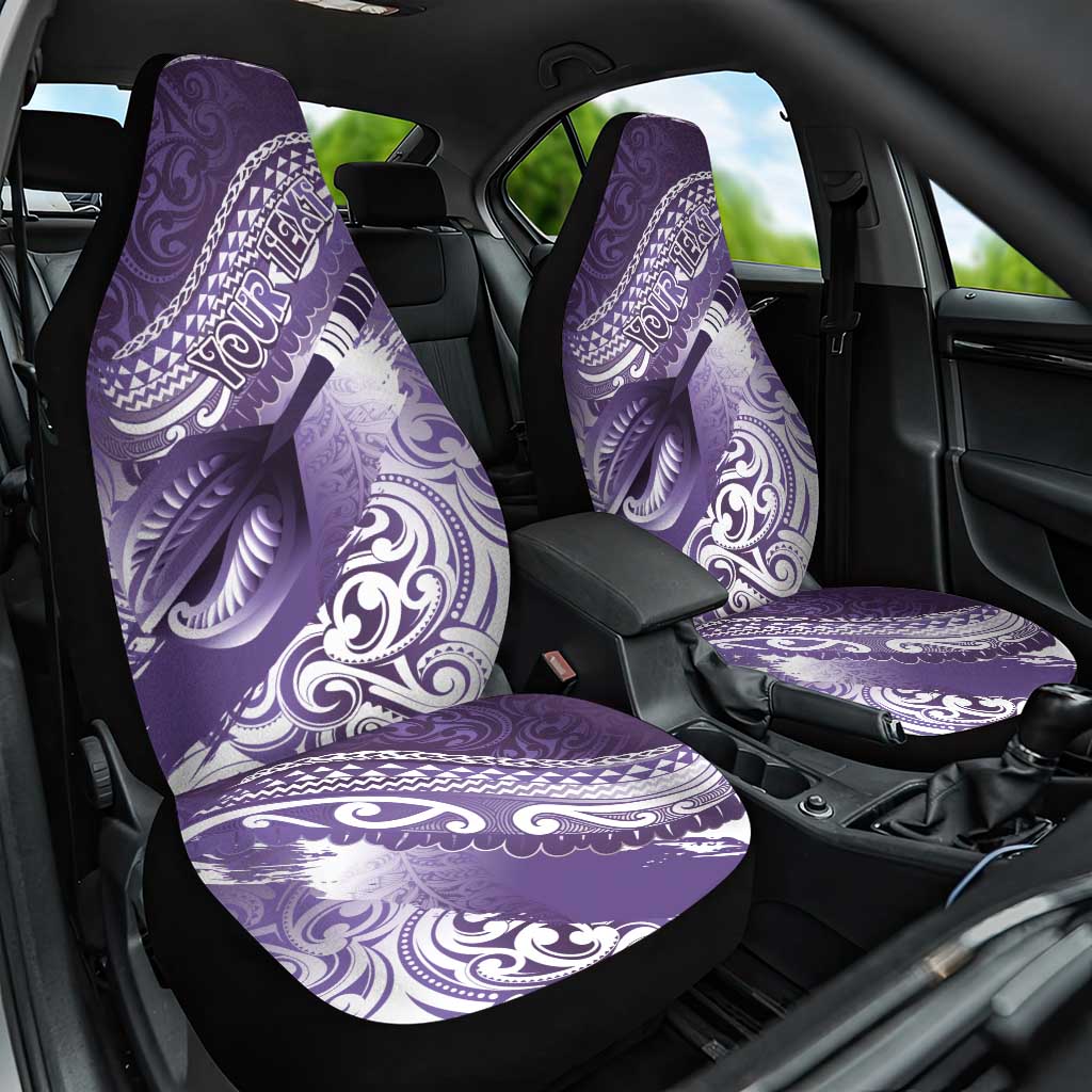 Personalised New Zealand Aotearoa Darts Masters Car Seat Cover Maori Art Tattoo with Tribal Dart Symbol Purple LT03 One Size Purple - Polynesian Pride