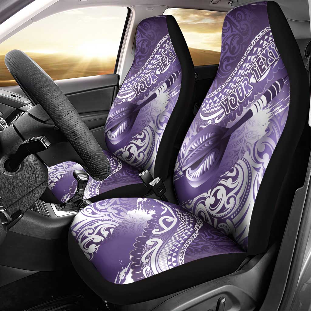 Personalised New Zealand Aotearoa Darts Masters Car Seat Cover Maori Art Tattoo with Tribal Dart Symbol Purple LT03 - Polynesian Pride