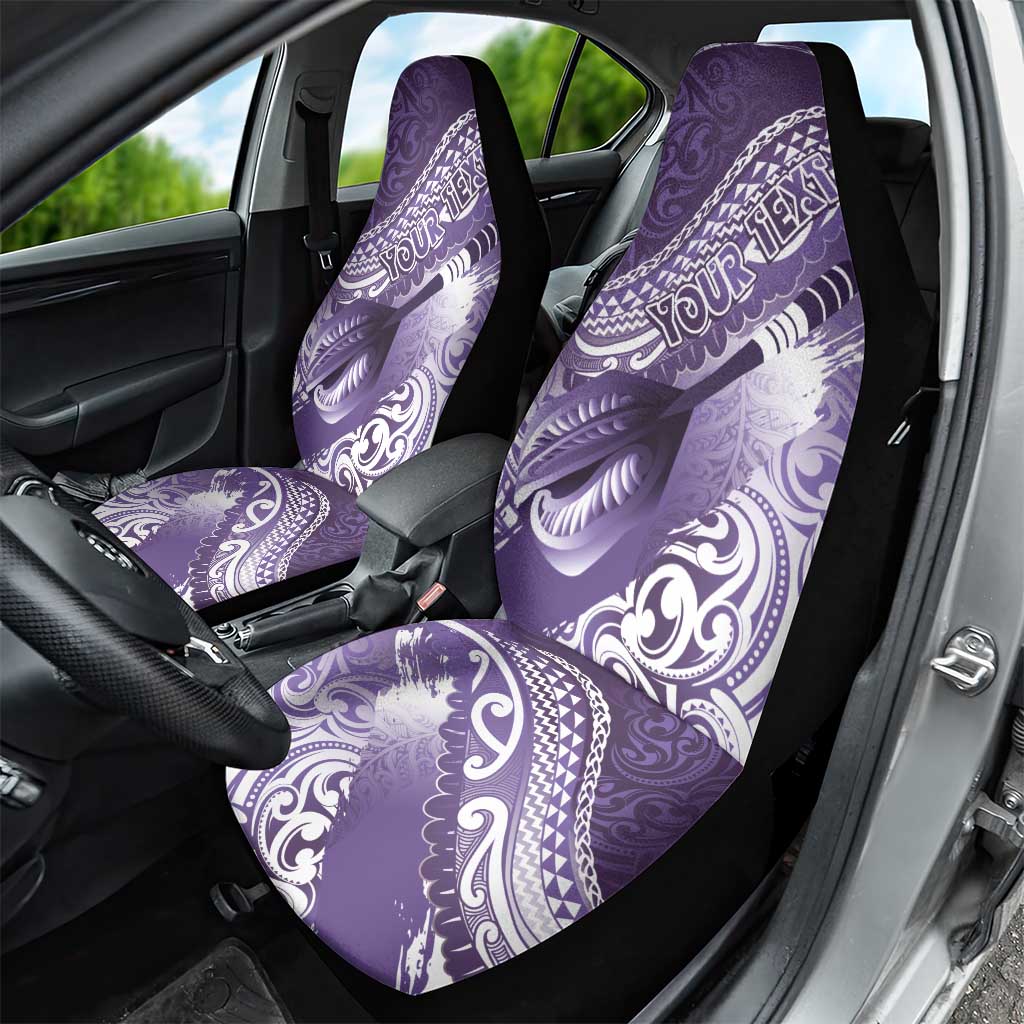 Personalised New Zealand Aotearoa Darts Masters Car Seat Cover Maori Art Tattoo with Tribal Dart Symbol Purple LT03 - Polynesian Pride