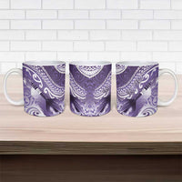 Personalised New Zealand Aotearoa Darts Masters Ceramic Mug Maori Art Tattoo with Tribal Dart Symbol Purple - Polynesian Pride