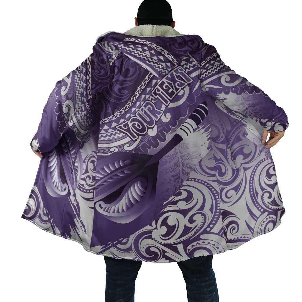 Personalised New Zealand Aotearoa Darts Masters Cloak Maori Art Tattoo with Tribal Dart Symbol Purple LT03 - Polynesian Pride