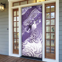 Personalised New Zealand Aotearoa Darts Masters Door Cover Maori Art Tattoo with Tribal Dart Symbol Purple LT03 - Polynesian Pride