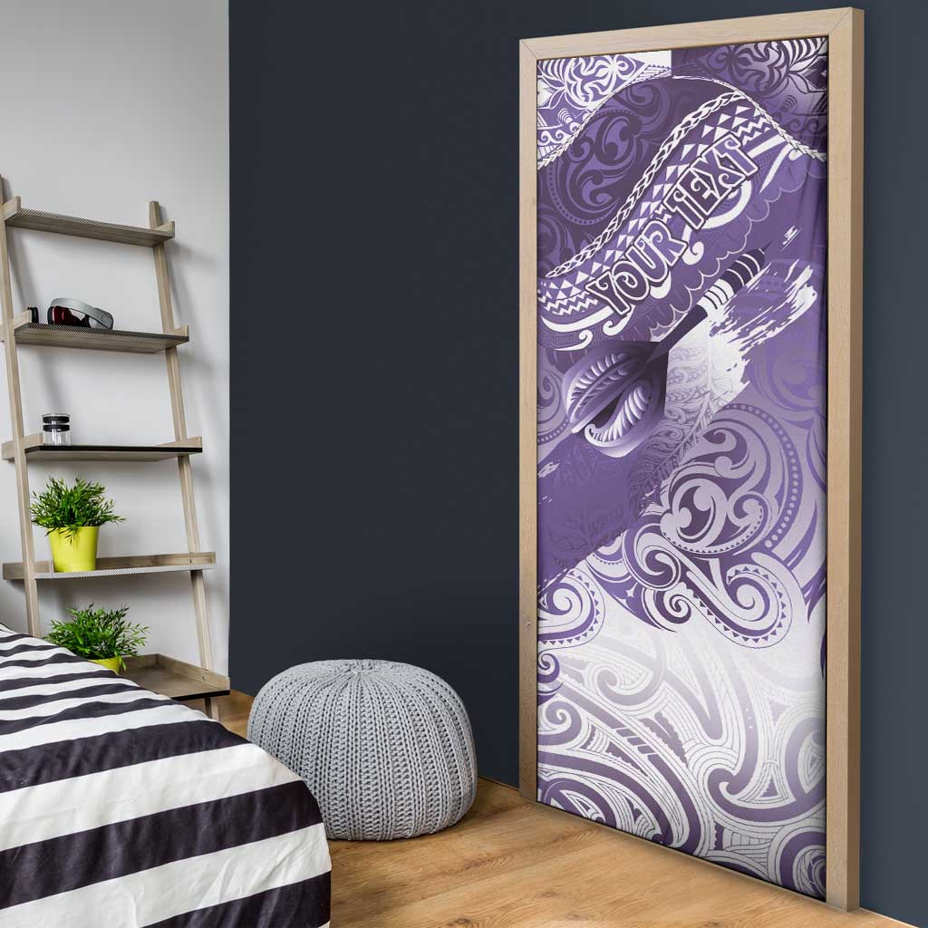 Personalised New Zealand Aotearoa Darts Masters Door Cover Maori Art Tattoo with Tribal Dart Symbol Purple LT03 - Polynesian Pride