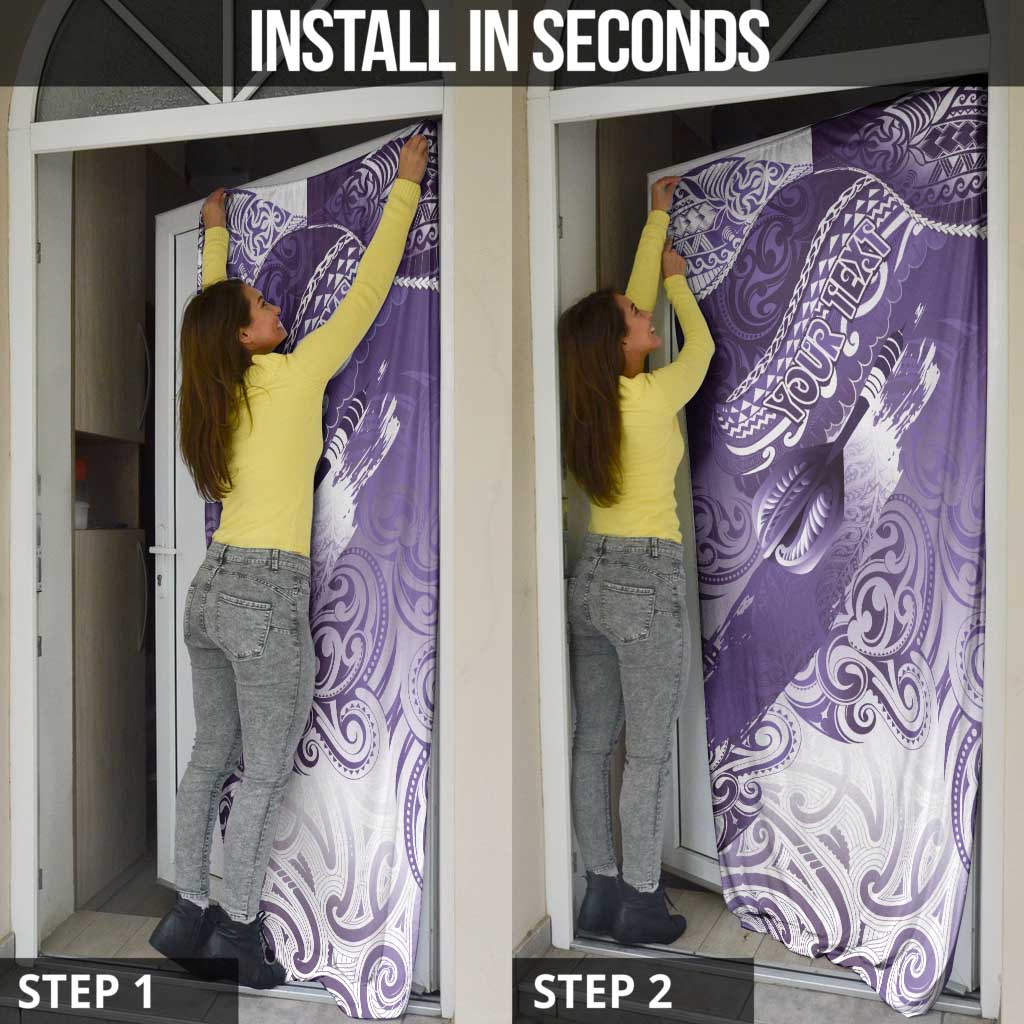 Personalised New Zealand Aotearoa Darts Masters Door Cover Maori Art Tattoo with Tribal Dart Symbol Purple LT03 - Polynesian Pride