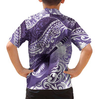 Personalised New Zealand Aotearoa Darts Masters Family Matching Long Sleeve Bodycon Dress and Hawaiian Shirt Maori Art Tattoo with Tribal Dart Symbol Purple LT03 - Polynesian Pride