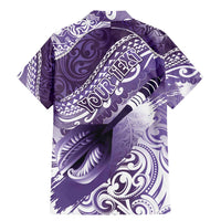 Personalised New Zealand Aotearoa Darts Masters Family Matching Mermaid Dress and Hawaiian Shirt Maori Art Tattoo with Tribal Dart Symbol Purple LT03 - Polynesian Pride