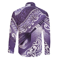 Personalised New Zealand Aotearoa Darts Masters Family Matching Summer Maxi Dress and Hawaiian Shirt Maori Art Tattoo with Tribal Dart Symbol Purple LT03 - Polynesian Pride