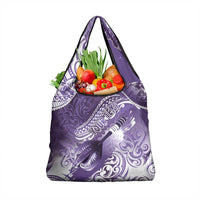 Personalised New Zealand Aotearoa Darts Masters Grocery Bag Maori Art Tattoo with Tribal Dart Symbol Purple LT03 1-pack One Size Purple - Polynesian Pride