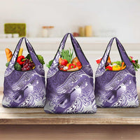 Personalised New Zealand Aotearoa Darts Masters Grocery Bag Maori Art Tattoo with Tribal Dart Symbol Purple LT03 3-pack One Size Purple - Polynesian Pride