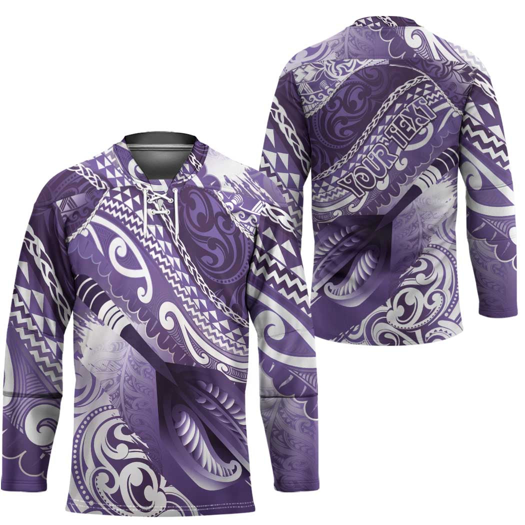 Personalised New Zealand Aotearoa Darts Masters Hockey Jersey Maori Art Tattoo with Tribal Dart Symbol Purple LT03 - Polynesian Pride