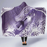 Personalised New Zealand Aotearoa Darts Masters Hooded Blanket Maori Art Tattoo with Tribal Dart Symbol Purple LT03 One Size Purple - Polynesian Pride
