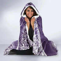 Personalised New Zealand Aotearoa Darts Masters Hooded Blanket Maori Art Tattoo with Tribal Dart Symbol Purple LT03 - Polynesian Pride