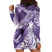 Personalised New Zealand Aotearoa Darts Masters Hoodie Dress Maori Art Tattoo with Tribal Dart Symbol Purple LT03 - Polynesian Pride