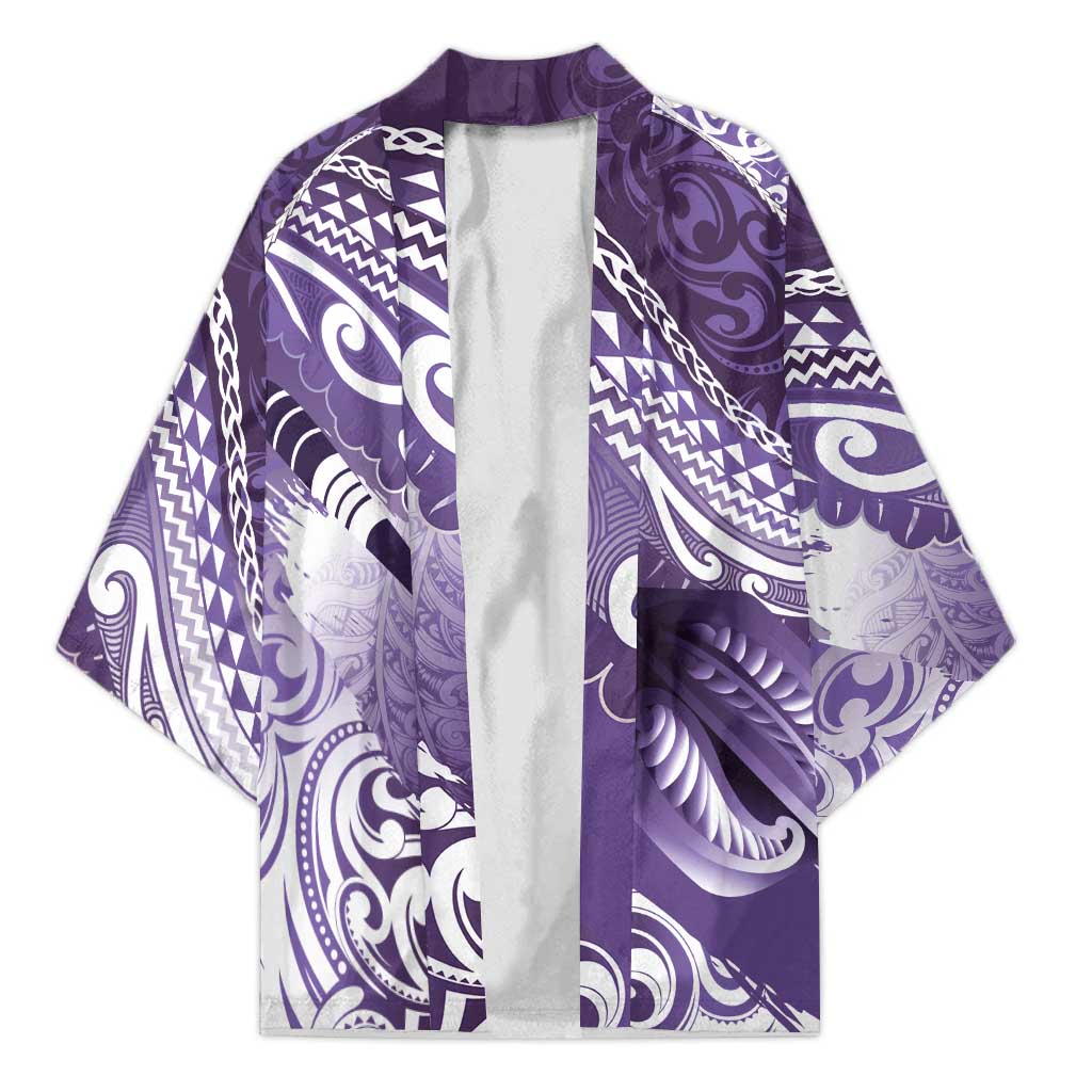 Personalised New Zealand Aotearoa Darts Masters Kimono Maori Art Tattoo with Tribal Dart Symbol Purple LT03 Unisex Purple - Polynesian Pride