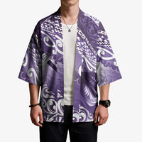 Personalised New Zealand Aotearoa Darts Masters Kimono Maori Art Tattoo with Tribal Dart Symbol Purple LT03 - Polynesian Pride
