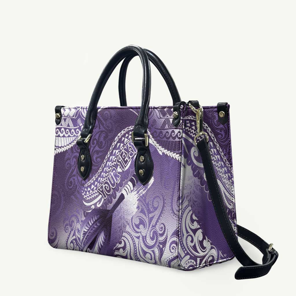 Personalised New Zealand Aotearoa Darts Masters Leather Bag Maori Art Tattoo with Tribal Dart Symbol Purple LT03 Purple - Polynesian Pride