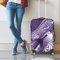 Personalised New Zealand Aotearoa Darts Masters Luggage Cover Maori Art Tattoo with Tribal Dart Symbol Purple LT03 - Polynesian Pride
