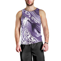 Personalised New Zealand Aotearoa Darts Masters Men Tank Top Maori Art Tattoo with Tribal Dart Symbol Purple LT03 - Polynesian Pride