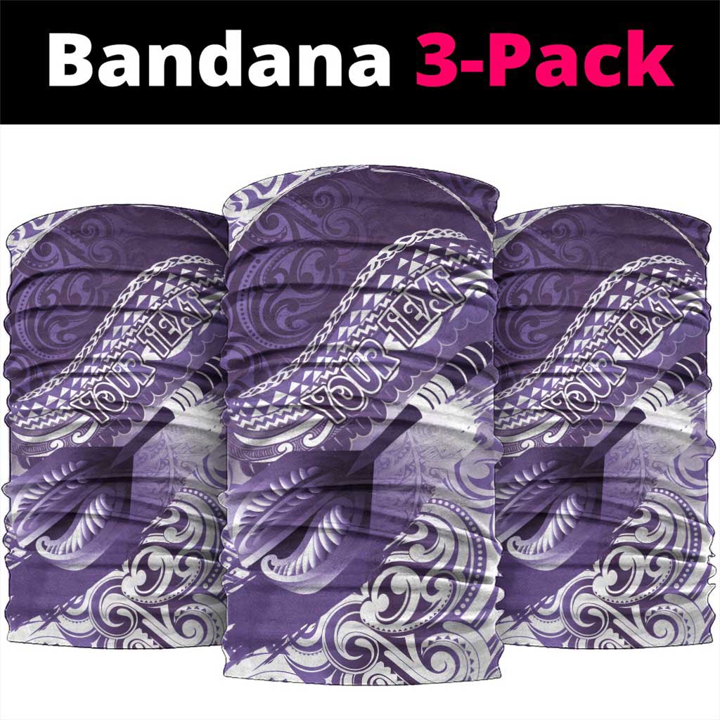 Personalised New Zealand Aotearoa Darts Masters Neck Gaiter Maori Art Tattoo with Tribal Dart Symbol Purple LT03 package One Size: 25*50cm Purple - Polynesian Pride