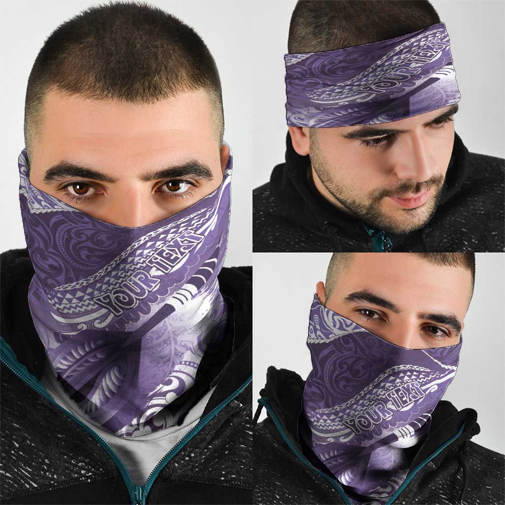 Personalised New Zealand Aotearoa Darts Masters Neck Gaiter Maori Art Tattoo with Tribal Dart Symbol Purple LT03 - Polynesian Pride