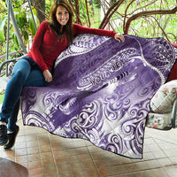 Personalised New Zealand Aotearoa Darts Masters Quilt Maori Art Tattoo with Tribal Dart Symbol Purple LT03 - Polynesian Pride