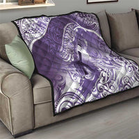 Personalised New Zealand Aotearoa Darts Masters Quilt Maori Art Tattoo with Tribal Dart Symbol Purple LT03 - Polynesian Pride