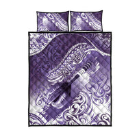 Personalised New Zealand Aotearoa Darts Masters Quilt Bed Set Maori Art Tattoo with Tribal Dart Symbol Purple LT03 - Polynesian Pride