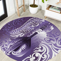 Personalised New Zealand Aotearoa Darts Masters Round Carpet Maori Art Tattoo with Tribal Dart Symbol Purple LT03 Purple - Polynesian Pride