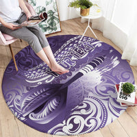 Personalised New Zealand Aotearoa Darts Masters Round Carpet Maori Art Tattoo with Tribal Dart Symbol Purple LT03 - Polynesian Pride