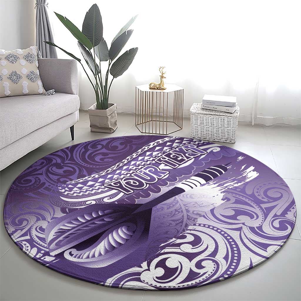 Personalised New Zealand Aotearoa Darts Masters Round Carpet Maori Art Tattoo with Tribal Dart Symbol Purple LT03 - Polynesian Pride