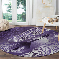 Personalised New Zealand Aotearoa Darts Masters Round Carpet Maori Art Tattoo with Tribal Dart Symbol Purple LT03 - Polynesian Pride
