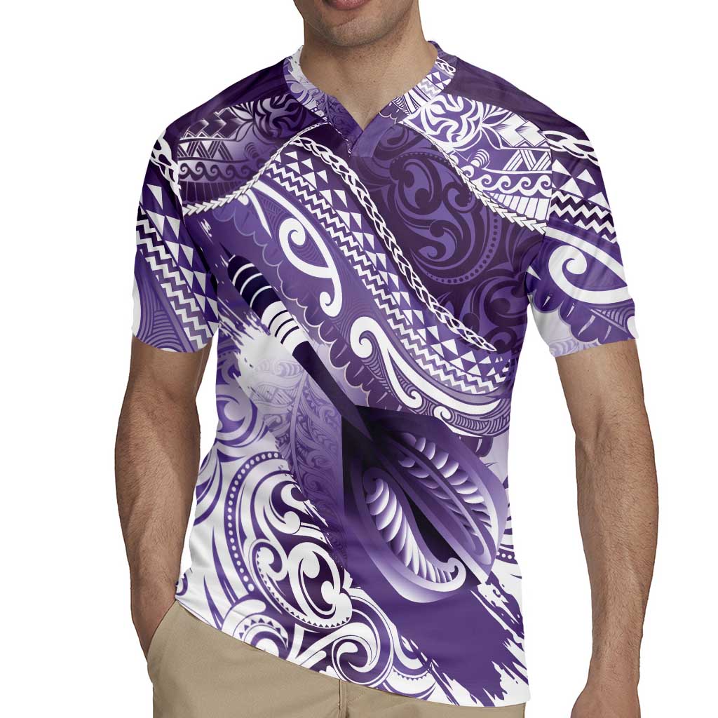 Personalised New Zealand Aotearoa Darts Masters Rugby Jersey Maori Art Tattoo with Tribal Dart Symbol Purple LT03 - Polynesian Pride