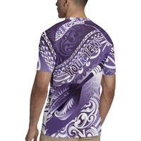 Personalised New Zealand Aotearoa Darts Masters Rugby Jersey Maori Art Tattoo with Tribal Dart Symbol Purple LT03 - Polynesian Pride