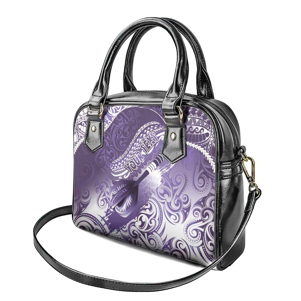 Personalised New Zealand Aotearoa Darts Masters Shoulder Handbag Maori Art Tattoo with Tribal Dart Symbol Purple LT03 - Polynesian Pride