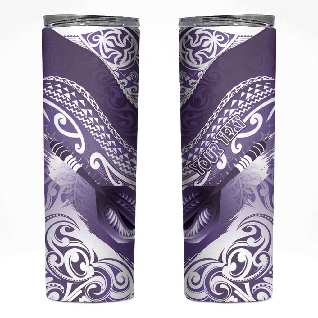 Personalised New Zealand Aotearoa Darts Masters Skinny Tumbler Maori Art Tattoo with Tribal Dart Symbol Purple LT03 Purple - Polynesian Pride