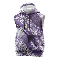 Personalised New Zealand Aotearoa Darts Masters Sleeveless Hoodie Maori Art Tattoo with Tribal Dart Symbol Purple LT03 Purple - Polynesian Pride