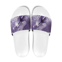 Personalised New Zealand Aotearoa Darts Masters Slide Sandals Maori Art Tattoo with Tribal Dart Symbol Purple LT03 Purple - Polynesian Pride