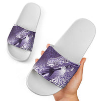 Personalised New Zealand Aotearoa Darts Masters Slide Sandals Maori Art Tattoo with Tribal Dart Symbol Purple LT03 - Polynesian Pride