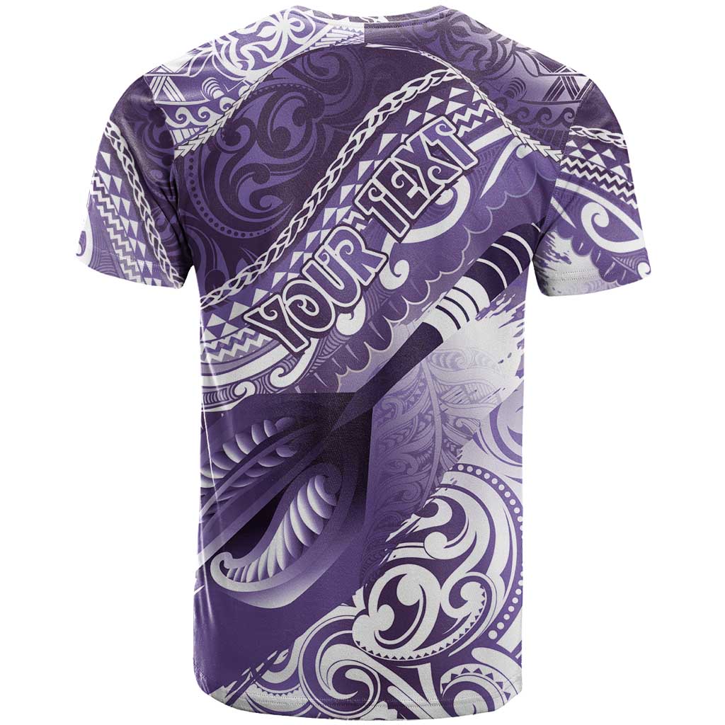Personalised New Zealand Aotearoa Darts Masters T Shirt Maori Art Tattoo with Tribal Dart Symbol Purple LT03 - Polynesian Pride