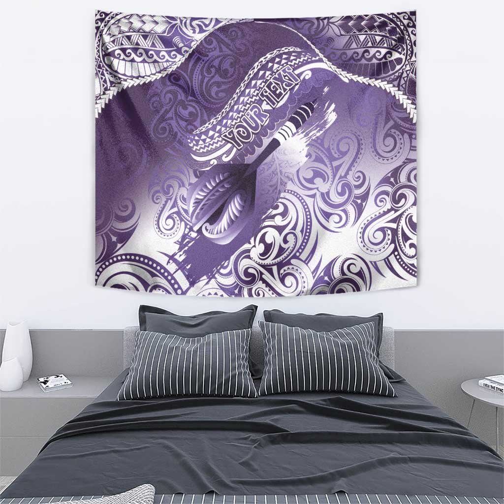 Personalised New Zealand Aotearoa Darts Masters Tapestry Maori Art Tattoo with Tribal Dart Symbol Purple LT03 - Polynesian Pride