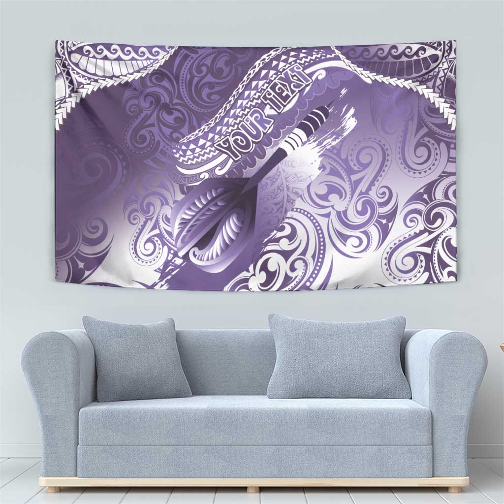 Personalised New Zealand Aotearoa Darts Masters Tapestry Maori Art Tattoo with Tribal Dart Symbol Purple LT03 - Polynesian Pride