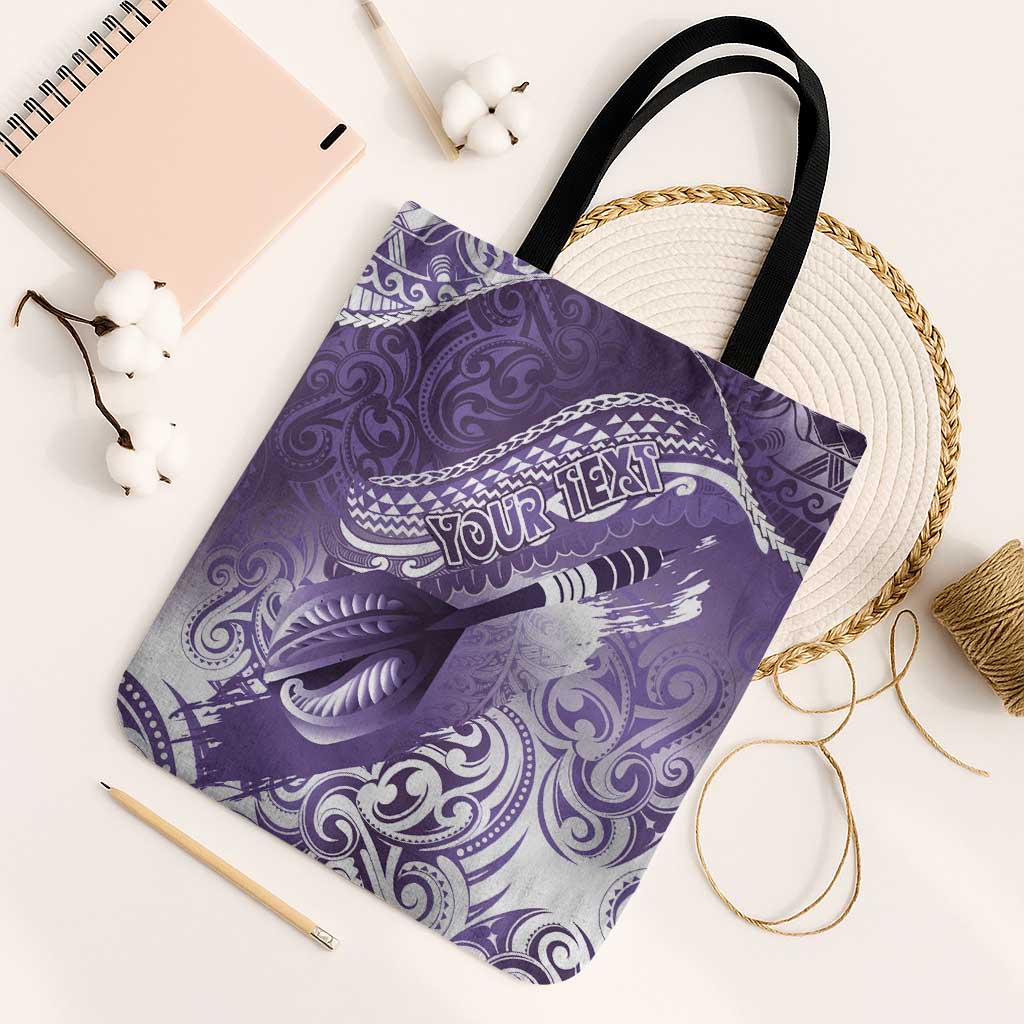 Personalised New Zealand Aotearoa Darts Masters Tote Bag Maori Art Tattoo with Tribal Dart Symbol Purple LT03 Black Strap One Size Purple - Polynesian Pride