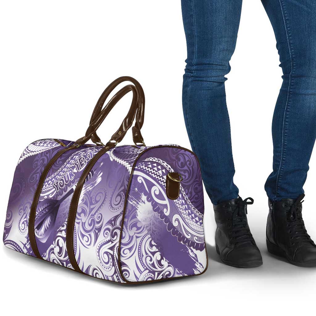 Personalised New Zealand Aotearoa Darts Masters Travel Bag Maori Art Tattoo with Tribal Dart Symbol Purple LT03 - Polynesian Pride