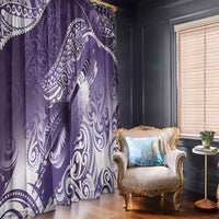 Personalised New Zealand Aotearoa Darts Masters Window Curtain Maori Art Tattoo with Tribal Dart Symbol Purple LT03 - Polynesian Pride