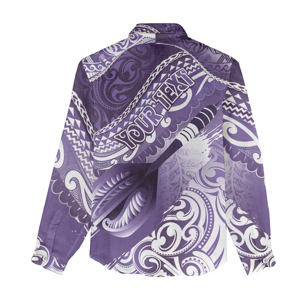 Personalised New Zealand Aotearoa Darts Masters Women Casual Shirt Maori Art Tattoo with Tribal Dart Symbol Purple LT03 - Polynesian Pride