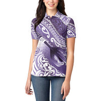Personalised New Zealand Aotearoa Darts Masters Women Polo Shirt Maori Art Tattoo with Tribal Dart Symbol Purple LT03 - Polynesian Pride